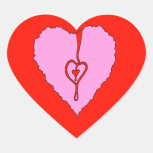 Mitt Hål Heart - Art Sticker Hjärtformat Klistermärke