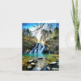 Mitt hälsningskort med vattenfallsmotiv kort