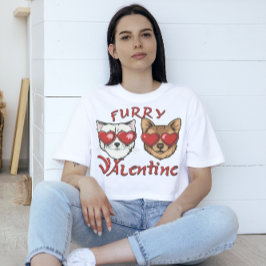 Mitt Hårig Valentine Tee: Anpassningsbar Pet Portr T Shirt