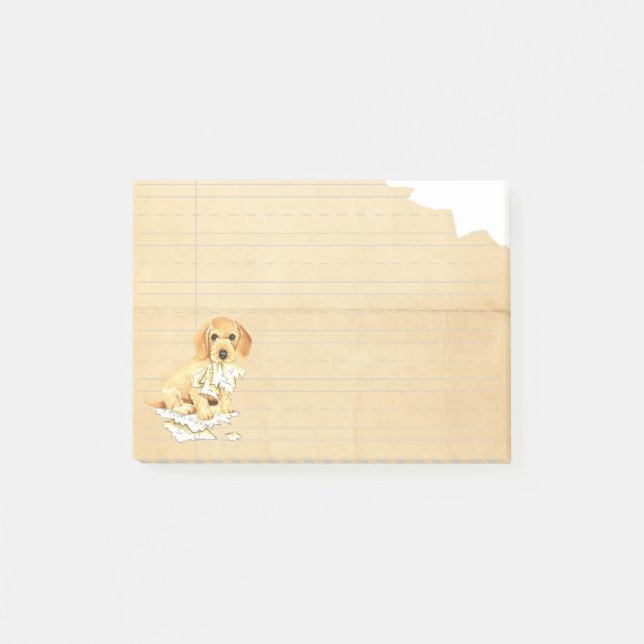 Mitt helhetsmål Dachshund Ate min hemläxa Post-it Block (Framsida)