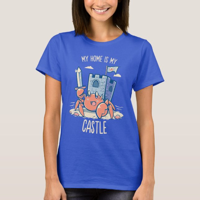 Mitt hem är mitt slott - eremitkrabba t shirt (Framsida)
