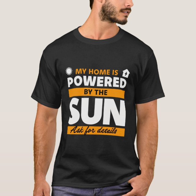Mitt hem drivs av solpanelen i Sol T Shirt (Framsida)