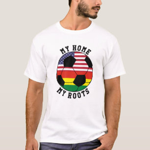 Mitt hem Mina rötter Bolivia Flagga Oceaner T Shirt