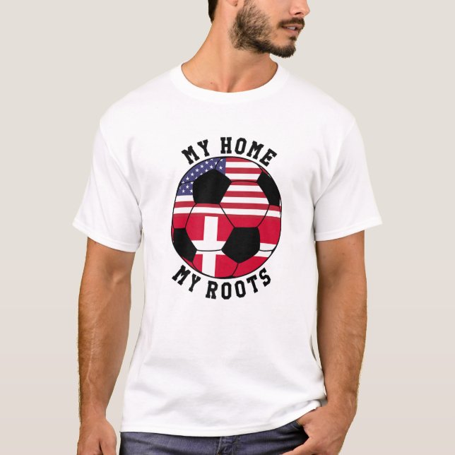 Mitt hem - mina rötter Danmark Flagga Oceaner T Shirt (Framsida)