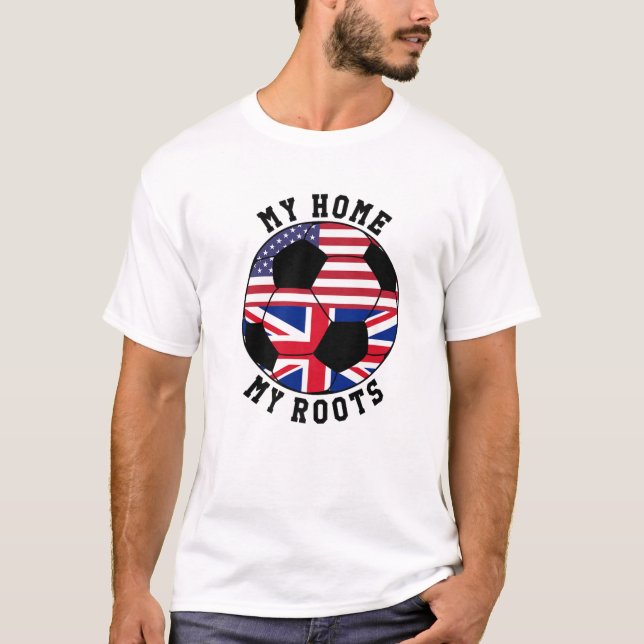 Mitt hem - mina rötter - Flagga i Storbritannien T Shirt (Framsida)