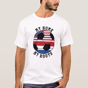 Mitt hem - mina rötter - Nederländska Flagga-fotbo T Shirt