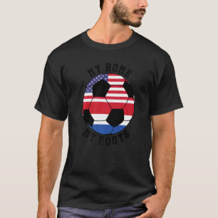 Mitt hem - mina rötter - Nederländska Flagga-fotbo T Shirt