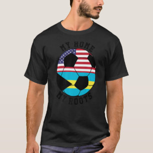 Mitt hem mina rötter på Bahamas-Flagga T Shirt