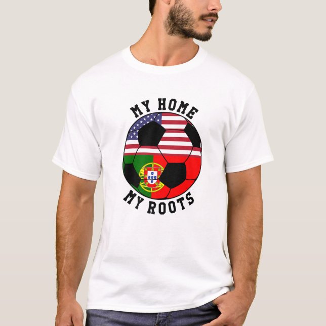 Mitt hem - mina rötter Portugal Flagga-fotboll T Shirt (Framsida)