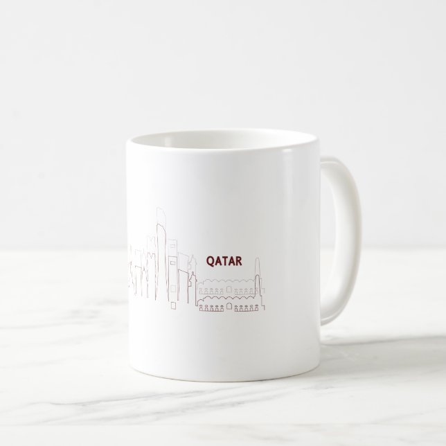 Mitt Hem Qatar – Minimalistisk Design Kaffemugg (Framsida höger)