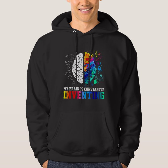 Mitt hjärna som uppsöker Autism Awareness Autistic Hoodie (Framsida)