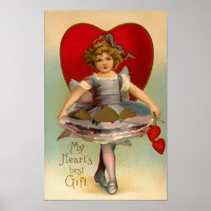 Mitt hjärta är den bästa gåva Vintagen Victorian V Poster