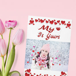 Mitt hjärta är ditt foto Valentines day Kort