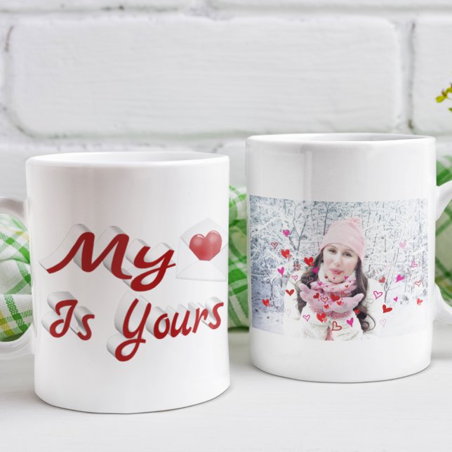 Mitt hjärta är ditt Valentines day-foto Kaffemugg (Skapare uppladdad)