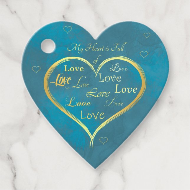 Mitt hjärta är Fullt i Kärlek. Gåvor Etiketter (Framsida)