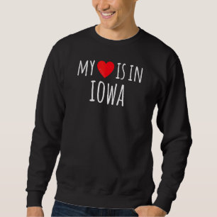 Mitt hjärta är i Iowa Cute American State Lång Ärmad Tröja