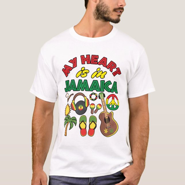 Mitt hjärta är i Jamaica T Shirt (Framsida)