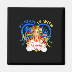 Mitt hjärta är med Ukraina, be för Ukraina kvinna Magnet