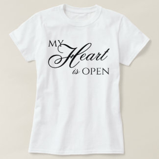 "Mitt hjärta är öppet" estetisk skriptbekräftelse T Shirt