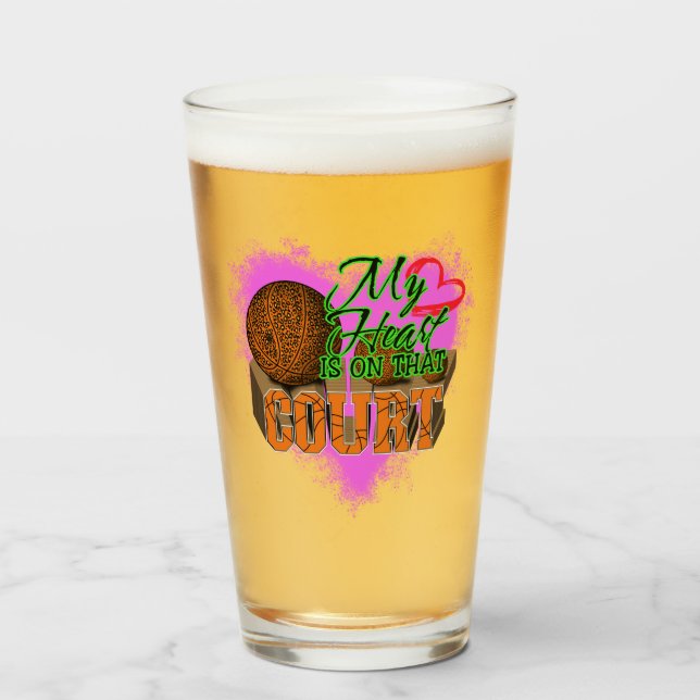 Mitt hjärta är på den där domstolens basket. glaskopp (Framsida fylld)