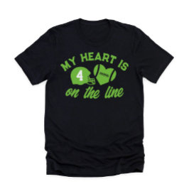 Mitt hjärta är på Line Football 1 Player T Shirt