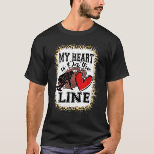 Mitt hjärta är på lineär fotboll. t shirt