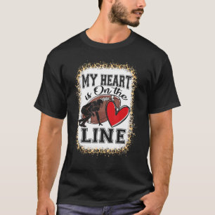 Mitt hjärta är på lineär fotboll. t shirt