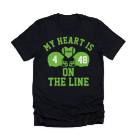 Mitt hjärta är på linjen fotboll 2 spelare t shirt