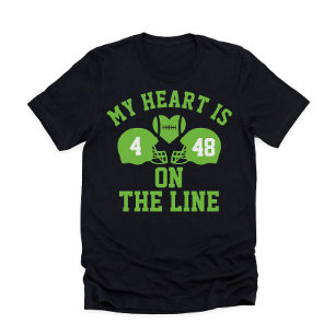 Mitt hjärta är på linjen fotboll 2 spelare t shirt