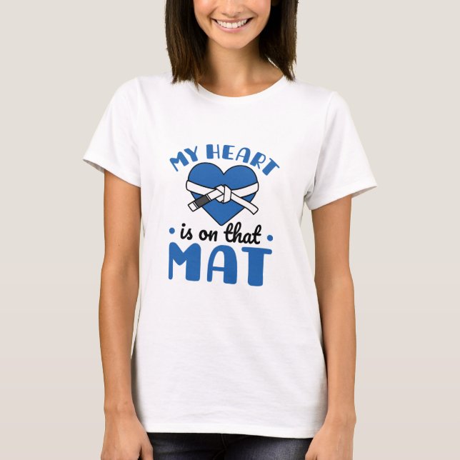 Mitt hjärta är på Mat Jiu Jitsu Mamma T Shirt (Framsida)