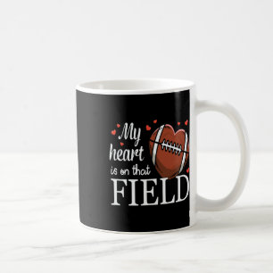 Mitt hjärta är på planen Fotbollsdesign Kaffemugg