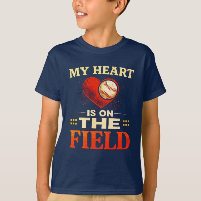 Mitt hjärta är på planen t shirt (Framsida)