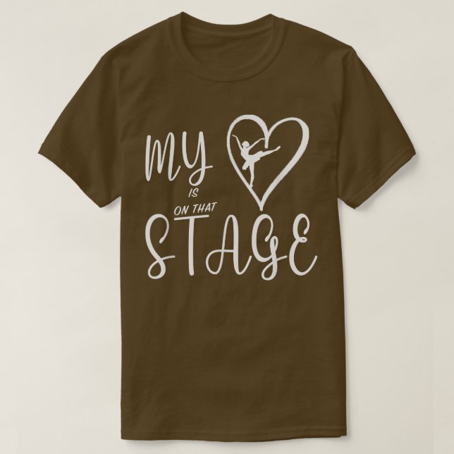 Mitt hjärta är på scenen Dance Mamma ballerina T Shirt (Design framsida)