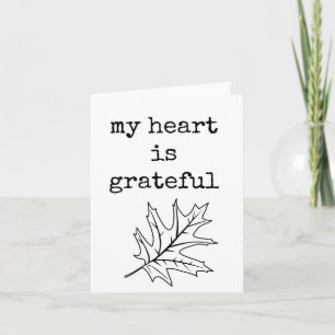 Mitt hjärta är tacksamt, Thanksgiving Card, en Fär Kort