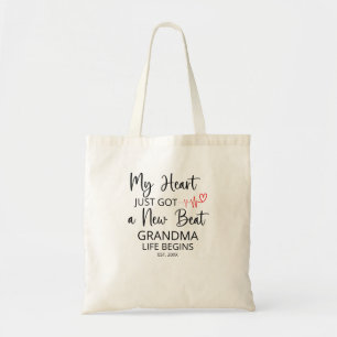 Mitt hjärta bara Har en ny Beat-New Grandma Gift Tygkasse