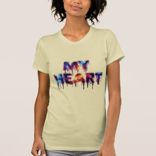 Mitt hjärta – Cosmic Drip Text T-shirt-design T Shirt