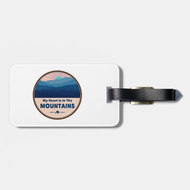 Mitt hjärta finns i bergen bagagebricka (Baksida Vågrät)