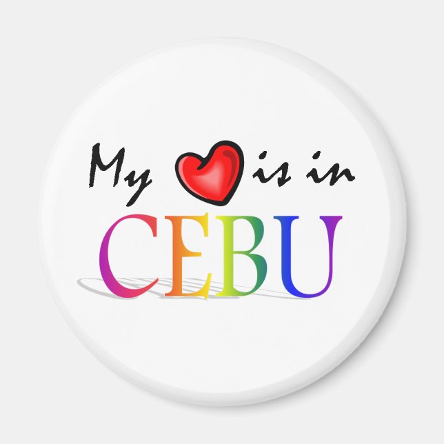Mitt hjärta finns i CEBU-kylskåp Magnet (Framsidan)