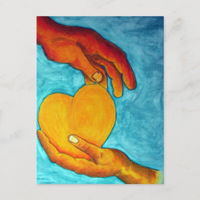 Mitt hjärta finns i din händer vykort (Framsida)