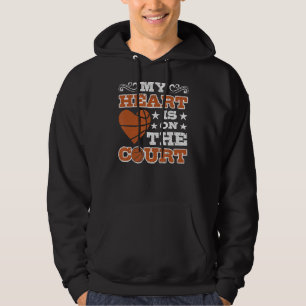 Mitt hjärta finns på domstolens basket 3 hoodie