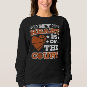 Mitt hjärta finns på domstolens basket 3 t shirt