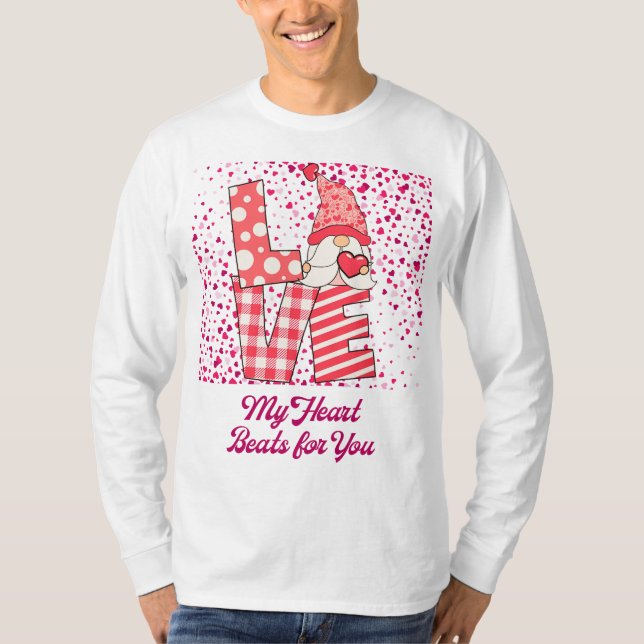 Mitt hjärta för dig valentines day t shirt (Framsida)