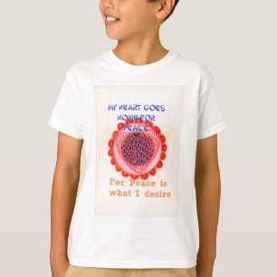 " Mitt hjärta går hem för fred" Konsttryck T-shirt