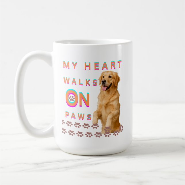 Mitt hjärta går på tassar kaffemugg (Vänster)