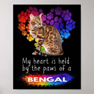 Mitt hjärta hålls av Tass på en bengalkatt Poster