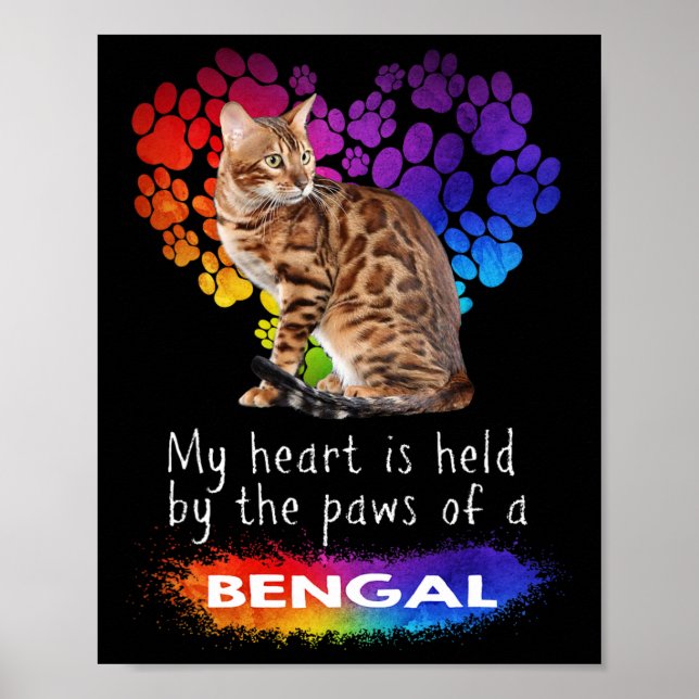 Mitt hjärta hålls av Tass på en bengalkatt Poster (Framsidan)