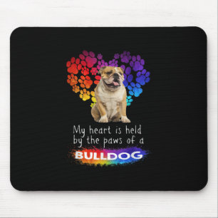 Mitt hjärta hålls av Tassen på en bulldog Musmatta
