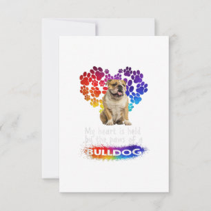 Mitt hjärta hålls av Tassen på en bulldog OSA Kort