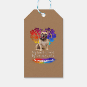 Mitt hjärta hålls av Tassen på en Fransk Bulldog Presentetikett