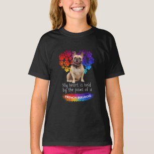 Mitt hjärta hålls av Tassen på en Fransk Bulldog T Shirt